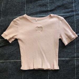 Heart Cut Out Crop Top
